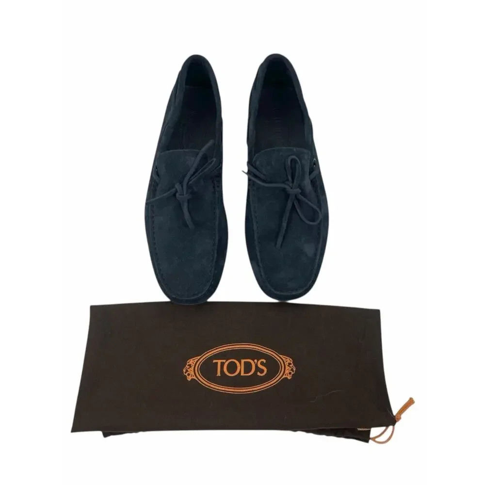 Tod's Gommino Slip On Driving Loafer in Navy Blue Sued Men Size 6.5/ US 8